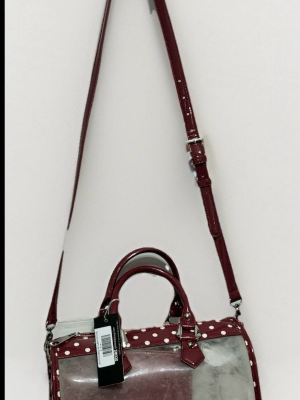 Score Game Day Bag NWT. Dustbag, charm, NOS, maroon white - Picture 1 of 12